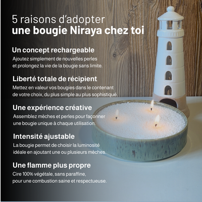 Bougie perlée - NIRAYA