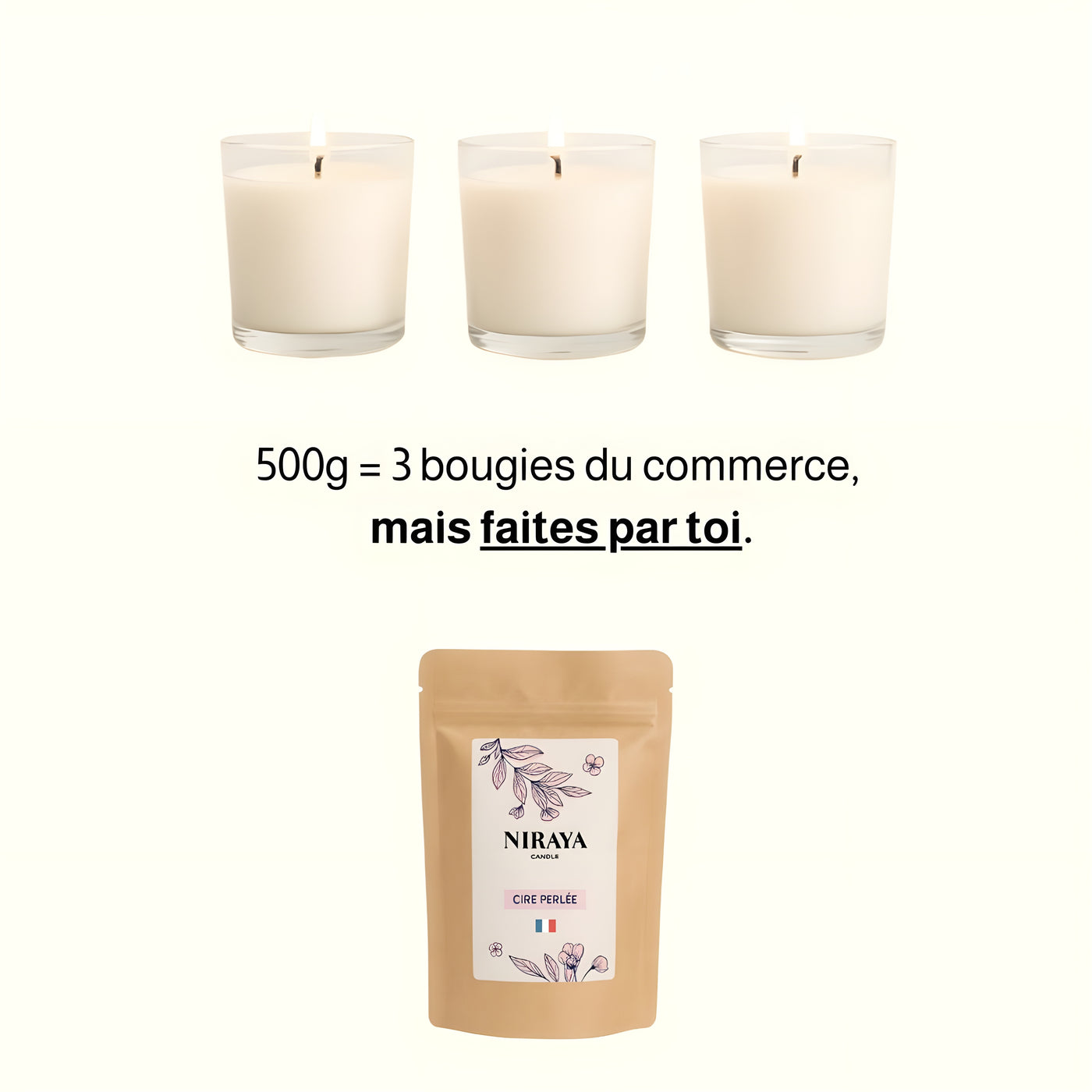Bougie perlée - NIRAYA